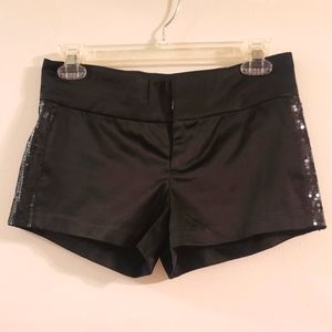 2B Bebe satin Sequin shorts